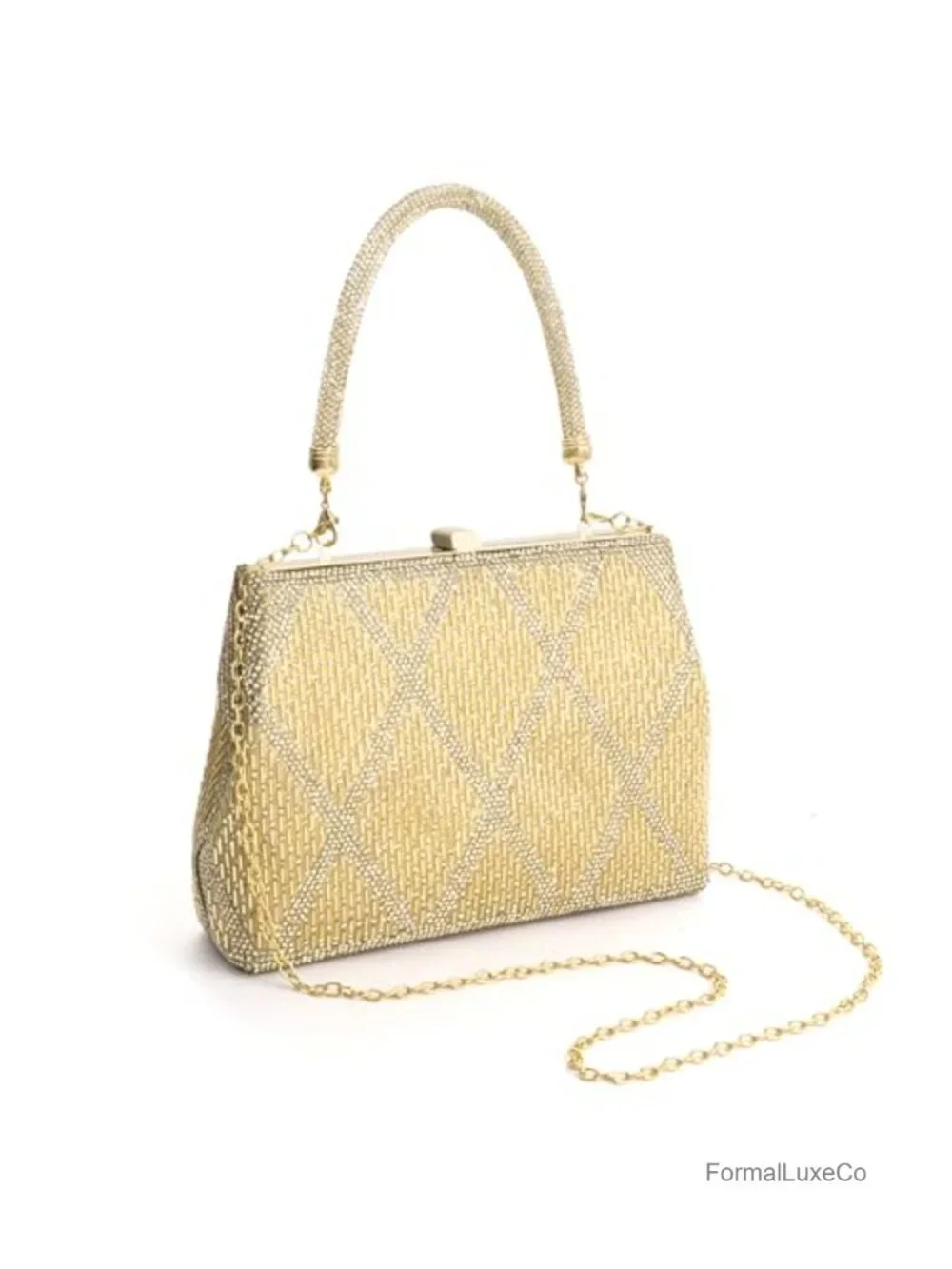 Elegant Rhinestone Evening Clutch Purse with Detachable Straps for Weddings